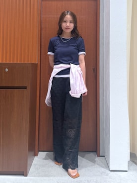 「Ungrid（アングリッド）のアイテム」を使った、瀬川百花さん（レディース・156cm）の夏コーディネート