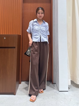「Ungrid（アングリッド）のアイテム」を使った、瀬川百花さん（レディース・156cm）の夏コーディネート