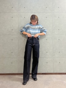新品　Ungrid ウエストクロスデザインデニムパンツ ワイド ストレート24 ハイウエストルーズストレートデニム｜アングリッド（Ungrid）公式通販