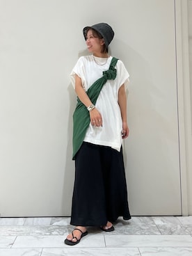 「綺麗めコーデ」｜「アイテム（帽子）」を使った、瀬川百花さん（レディース・156cm）の夏コーディネート