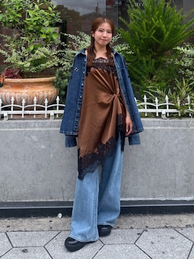 「Ungrid（アングリッド）のアイテム」を使った、瀬川百花さん（レディース・156cm）の夏コーディネート