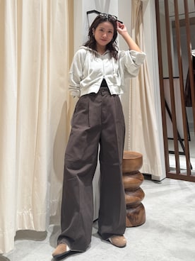 「Ungrid（アングリッド）のアイテム（パーカー）」を使った、瀬川百花さん（レディース・156cm）の秋コーディネート