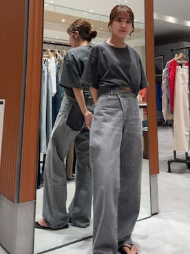 「Ungrid（アングリッド）のアイテム（サンダル）」を使った、瀬川百花さん（レディース・156cm）の夏コーディネート