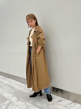「トレンチ」｜「アイテム（その他アウター）」を使った、瀬川百花さん（レディース・156cm）の夏コーディネート