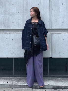 「Ungrid（アングリッド）のアイテム」を使った、瀬川百花さん（レディース・156cm）の夏コーディネート