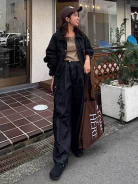 「Ungrid（アングリッド）のアイテム（デニムジャケット）」を使った、瀬川百花さん（レディース・156cm）の秋コーディネート