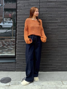 「Ungrid（アングリッド）のフェイクファーサボ（その他シューズ、ホワイト系）」を使った、瀬川百花さん（レディース・156cm）の夏コーディネート