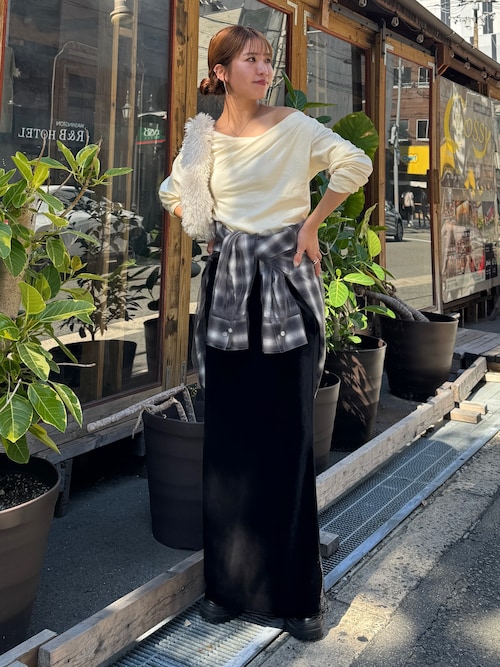 【Cl】フィットベロアスカート