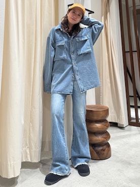 「Ungrid（アングリッド）のアイテム（シャツ/ブラウス）」を使った、瀬川百花さん（レディース・156cm）の秋コーディネート