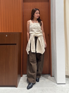 「Ungrid（アングリッド）のアイテム（カーディガン/ボレロ）」を使った、瀬川百花さん（レディース・156cm）の秋コーディネート