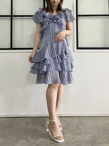 【新作】dazzlin ダズリン バリエフルイドミニワンピース Sサイズ dazzlin ワンピース バリエフルイドミニワンピース : ZOZOTOWN