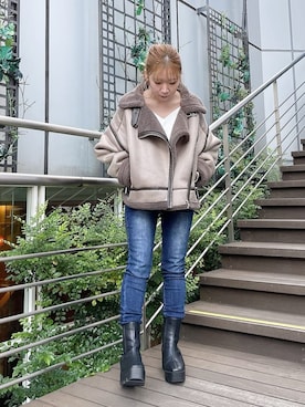 「大人シンプル」｜「アイテム（ブルゾン）」を使った、tomomiさん（レディース・145cm）の秋コーディネート