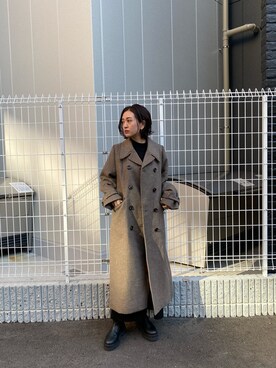 「#今日のコーデ」｜「アイテム（その他アウター）」を使った、園部 涼子さん（レディース・162cm）の冬コーディネート