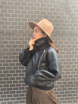 「#murua_by_staff」｜「アイテム（ブルゾン）」を使った、園部 涼子さん（レディース・162cm）の秋コーディネート