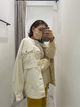 「MURUA（ムルーア）のアイテム（テーラードジャケット）」を使った、園部 涼子さん（レディース・162cm）の冬コーディネート