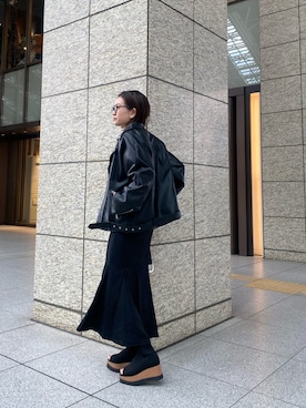 「#murua_by_staff」｜「アイテム（ジャケット/アウター）」を使った、園部 涼子さん（レディース・162cm）の冬コーディネート
