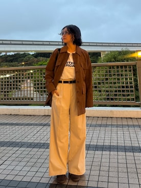 「アイテム（その他アウター）」を使った、園部 涼子さん（レディース・162cm）の秋コーディネート