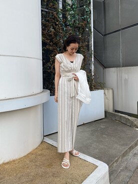 「#murua_by_staff」｜「アイテム（ワンピース/ドレス）」を使った、園部 涼子さん（レディース・162cm）の春コーディネート