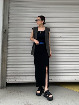 「SHAKA」｜「アイテム（ジャケット/アウター）」を使った、園部 涼子さん（レディース・162cm）の春コーディネート