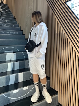 「みんなの白Tフェス」｜「アイテム（スウェットパンツ）」を使った、iam_kyokomaniさん（メンズ・168cm）の夏コーディネート