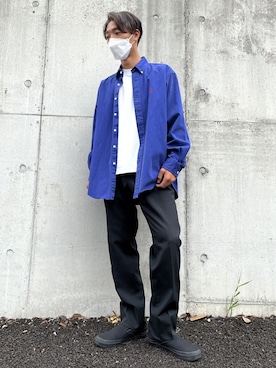 「古着好きな人と繋がりたい」｜「アイテム（スリッポン）」を使った、うたさん（メンズ・170cm）の春コーディネート