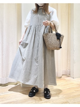 「襟付きトップス」｜「アイテム（その他シューズ）」を使った、ⓐさん（レディース・153cm）の夏コーディネート