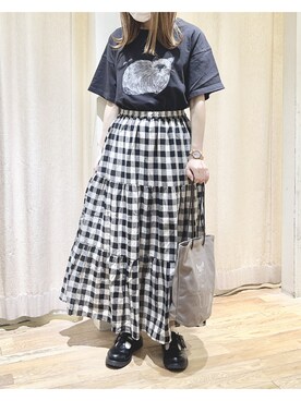 「ネコ」｜「アイテム（その他シューズ）」を使った、ⓐさん（レディース・153cm）の夏コーディネート