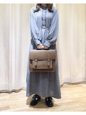 「小花柄ワンピース」｜「アイテム（シューズ）」を使った、ⓐさん（レディース・153cm）の夏コーディネート