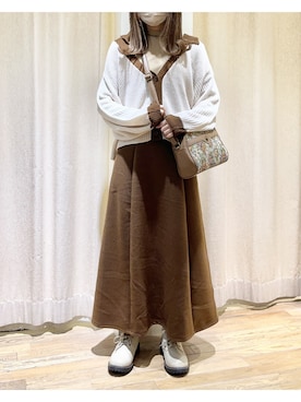 「スキッパーニット」｜「アイテム（その他シューズ）」を使った、ⓐさん（レディース・153cm）の秋コーディネート