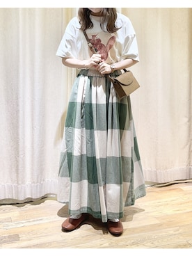 「ナチュラルスタイル」｜「アイテム（その他シューズ）」を使った、ⓐさん（レディース・153cm）の夏コーディネート