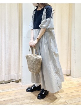 「Samansa Mos2（サマンサ モスモス）のモチーフレースワンピース（ワンピース）」を使った、ⓐさん（レディース・153cm）の春コーディネート