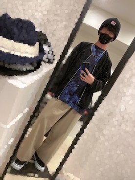 「BEN DAVIS（ベンデイビス）のアイテム（ニットキャップ/ビーニー）」を使った、まっつーさん（メンズ・172cm）の春コーディネート