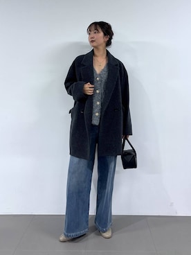 「アイテム（ピーコート）」を使った、あやさん（レディース・168cm）の秋コーディネート