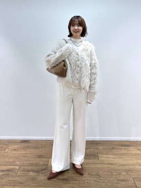 「BARNYARDSTORM（バンヤードストーム）のBARNYARDSTORM / ライトカットタートル / マシンウォッシャブル 【「i.style closet」ご紹介アイテム】（Tシャツ/カットソー、ホワイト系）」を使った、あやさん（レディース・168cm）の秋コーディネート