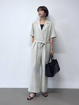 「Beau're（ヴュレ）のBARNYARDSTORM / Beau're(ヴュレ別注) / レザービックトートBAG（トートバッグ、ブラック系）」を使った、あやさん（レディース・168cm）の春コーディネート