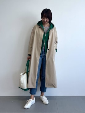 「BARNYARDSTORM」｜「アイテム（ステンカラーコート）」を使った、あやさん（レディース・168cm）の冬コーディネート