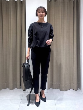 「BARNYARDSTORM（バンヤードストーム）のBARNYARDSTORM / ウォームツイルストレッチギャザープルオーバー / ハンドウォッシャブル【吸湿発熱】（Tシャツ/カットソー）」を使った、あやさん（レディース・168cm）の秋コーディネート