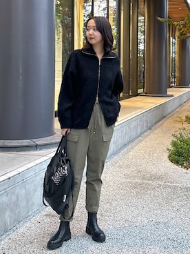 「BARNYARDSTORM（バンヤードストーム）のBARNYARDSTORM / ハイブリッドストレッチブーツ（ブーツ）」を使った、あやさん（レディース・168cm）の冬コーディネート