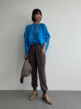 「アイテム（ボディバッグ/ウエストポーチ、ブラウン系）」を使った、あやさん（レディース・168cm）の冬コーディネート