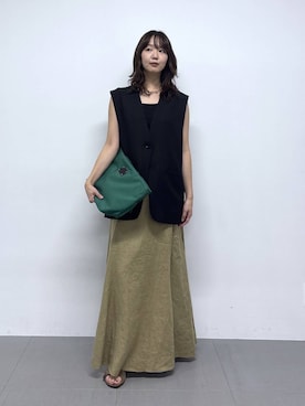 「BARNYARDSTORM（バンヤードストーム）のBARNYARDSTORM /  【新色登場】キレイめハンドルトート/撥水【WEB限定カラー】（トートバッグ、グリーン系）」を使った、あやさん（レディース・168cm）の春コーディネート