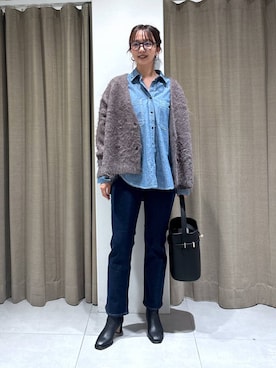 「VELETTO（ベレット）のBARNYARDSTORM / 【VELETTO / ヴェレット】/ バックルバッグ（ハンドバッグ）」を使った、あやさん（レディース・168cm）の秋コーディネート