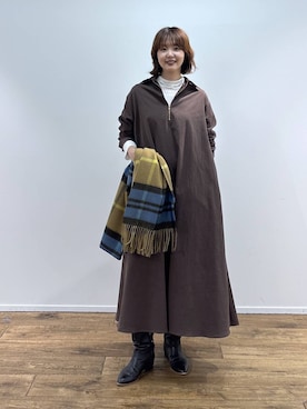 「BARNYARDSTORM（バンヤードストーム）のBARNYARDSTORM / ライトカットタートル / マシンウォッシャブル 【「i.style closet」ご紹介アイテム】（Tシャツ/カットソー、ホワイト系）」を使った、あやさん（レディース・168cm）の秋コーディネート