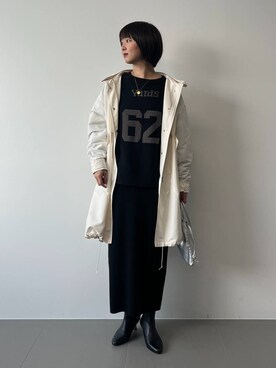 「BARNYARDSTORM」｜「アイテム（ナイロンジャケット）」を使った、あやさん（レディース・168cm）の冬コーディネート