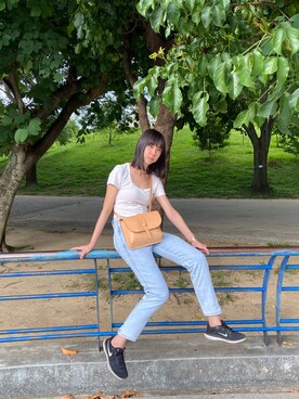 「NIKE（ナイキ）のアイテム（スニーカー、ブラック系）」を使った、stickyさん（レディース）の夏コーディネート