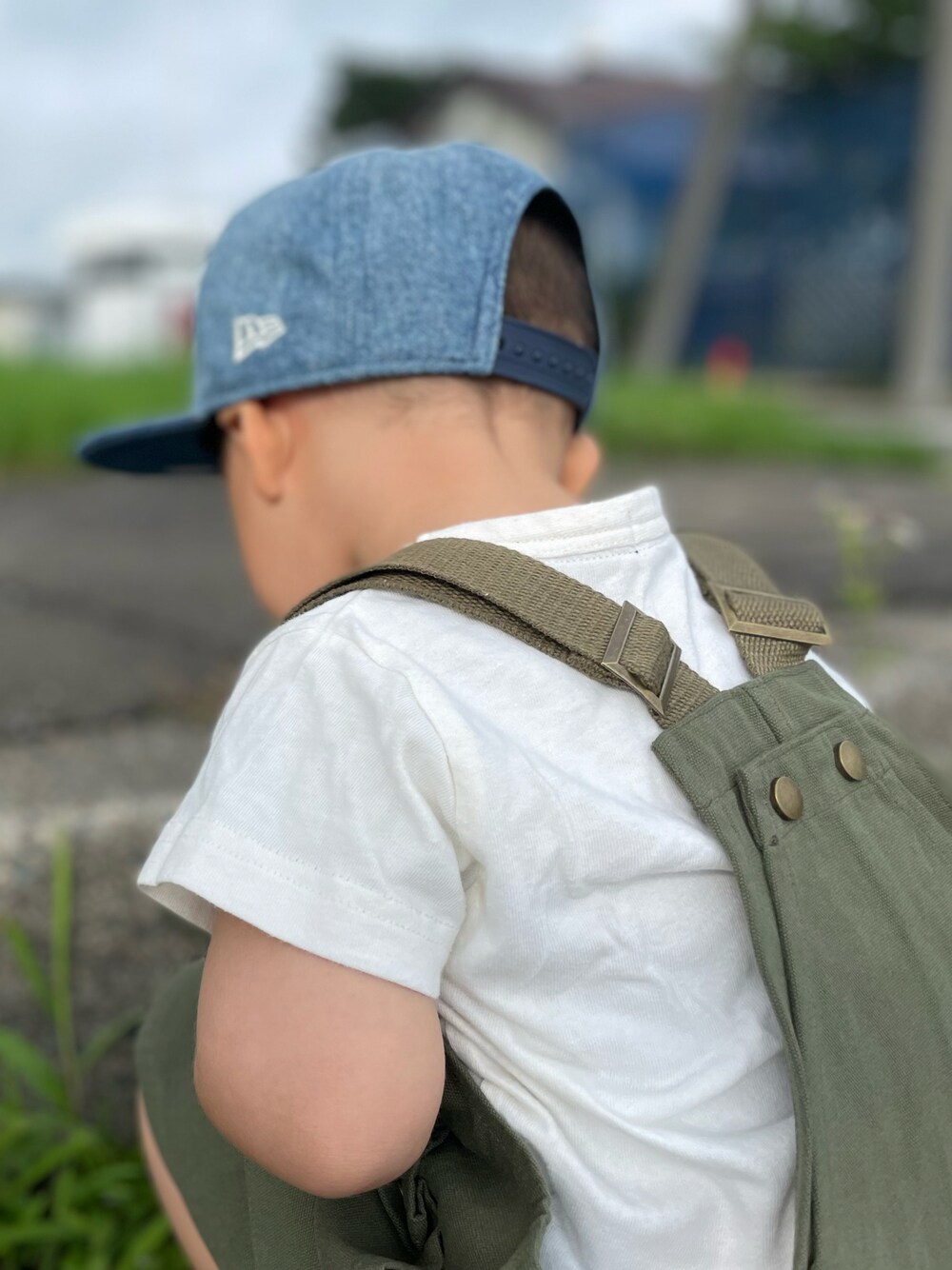 「夏映え浴衣コーデ、夏コーデ、キッズ、キッズファッション、Tシャツ、男の子コーデ、西松屋、おとこのこ、キッズコーデ、おしゃれさんと繋がりたい、ハーフパンツ、ノースフェイス、シンプル、夏だ！Tシャツ着よう！、子供カッコイイ」｜「NEW ERAのニューエラ  キャップ（キャップ、ブルー系）」を使った、morimorikuさん（キッズ・90cm）の夏コーディネートの1枚目の写真