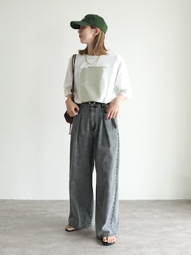「reca（レカ）のアイテム（パンツ）」を使った、sakiさん（レディース・165cm）の夏コーディネート
