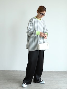 「reca（レカ）のアイテム（その他パンツ）」を使った、sakiさん（レディース・165cm）の秋コーディネート