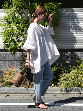「reca（レカ）のアイテム（パンツ）」を使った、sakiさん（レディース・165cm）の夏コーディネート