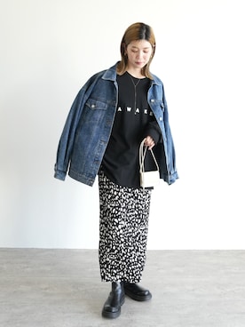 「reca（レカ）のアイテム（デニムジャケット）」を使った、sakiさん（レディース・165cm）の秋コーディネート