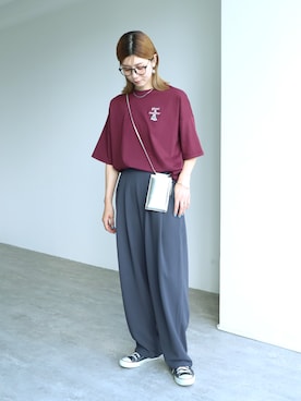 「reca（レカ）のアイテム（Tシャツ/カットソー）」を使った、sakiさん（レディース・165cm）の夏コーディネート